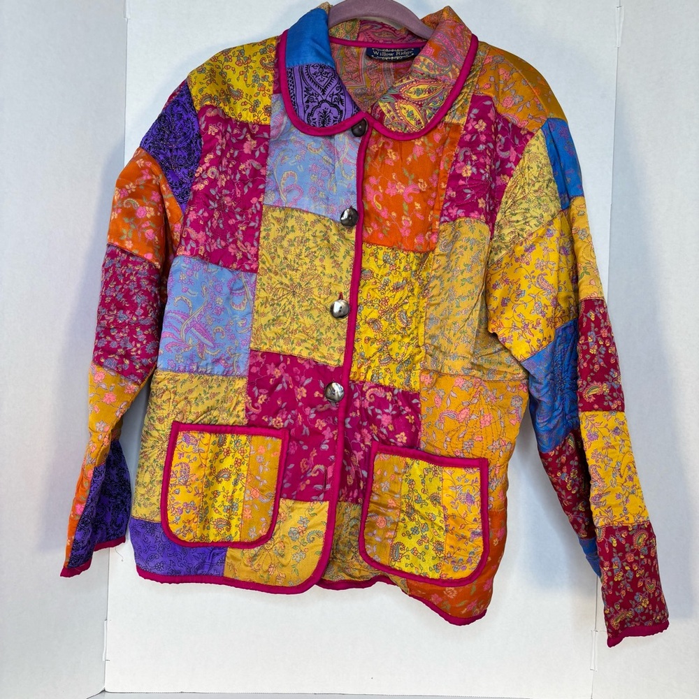 Willow Ridge- Patchwork Quilted Button-Front Jack… - image 1